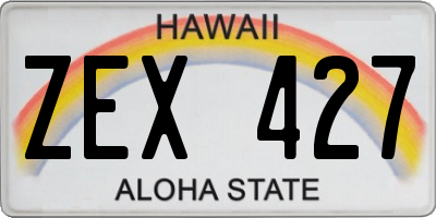 HI license plate ZEX427