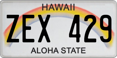 HI license plate ZEX429