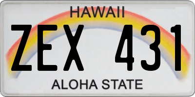 HI license plate ZEX431