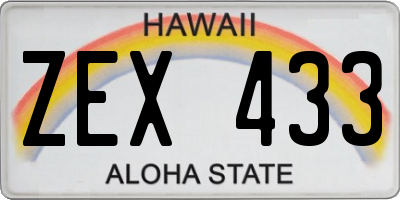 HI license plate ZEX433