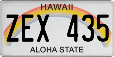 HI license plate ZEX435