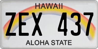 HI license plate ZEX437