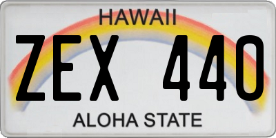 HI license plate ZEX440