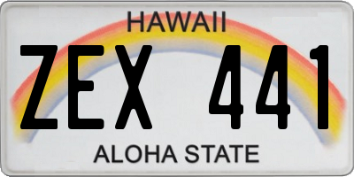 HI license plate ZEX441