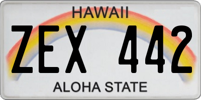 HI license plate ZEX442