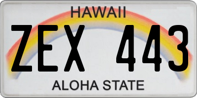 HI license plate ZEX443