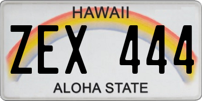 HI license plate ZEX444