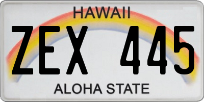 HI license plate ZEX445