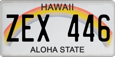 HI license plate ZEX446