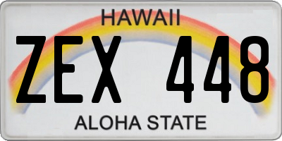 HI license plate ZEX448