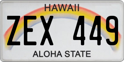HI license plate ZEX449