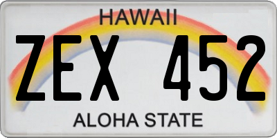 HI license plate ZEX452