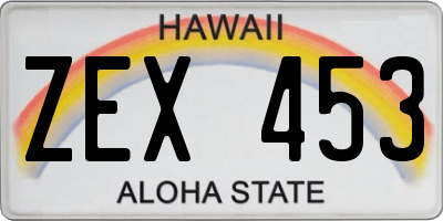 HI license plate ZEX453