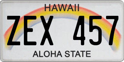 HI license plate ZEX457