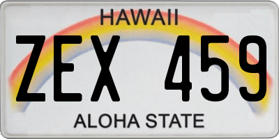 HI license plate ZEX459
