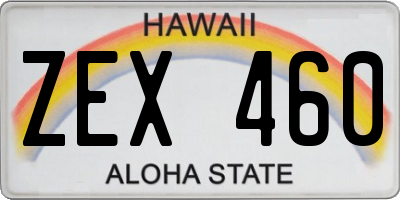 HI license plate ZEX460