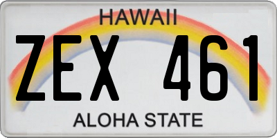 HI license plate ZEX461