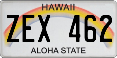 HI license plate ZEX462