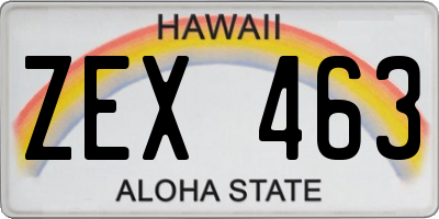 HI license plate ZEX463