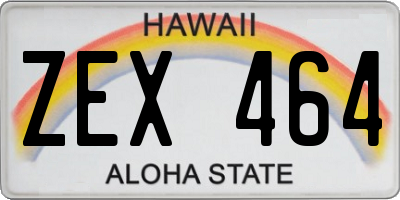 HI license plate ZEX464