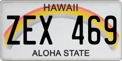 HI license plate ZEX469
