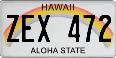 HI license plate ZEX472