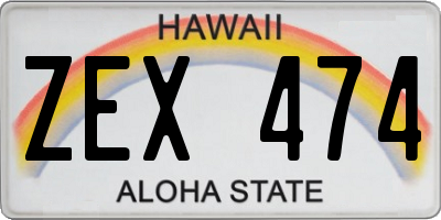 HI license plate ZEX474
