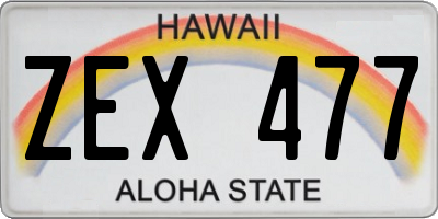 HI license plate ZEX477