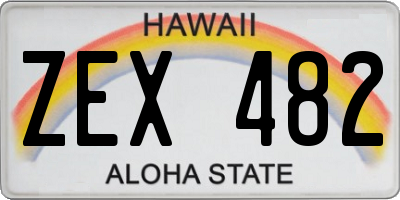 HI license plate ZEX482