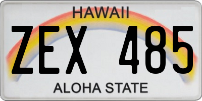 HI license plate ZEX485