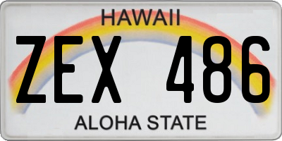 HI license plate ZEX486