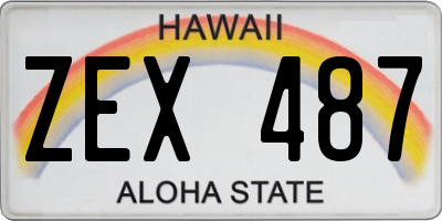 HI license plate ZEX487