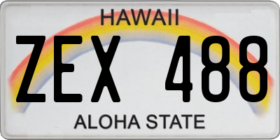 HI license plate ZEX488