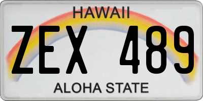 HI license plate ZEX489