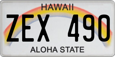 HI license plate ZEX490
