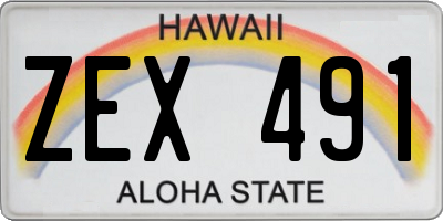HI license plate ZEX491