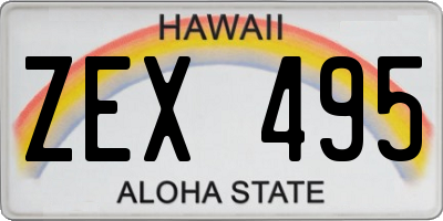 HI license plate ZEX495