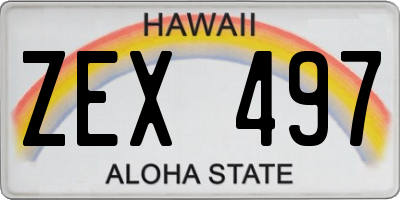 HI license plate ZEX497