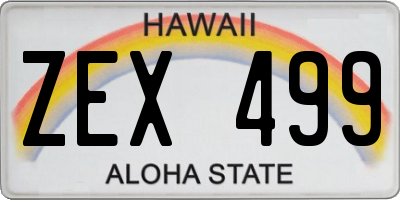 HI license plate ZEX499