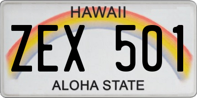 HI license plate ZEX501