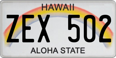 HI license plate ZEX502