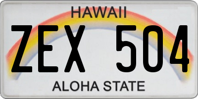 HI license plate ZEX504
