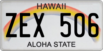 HI license plate ZEX506