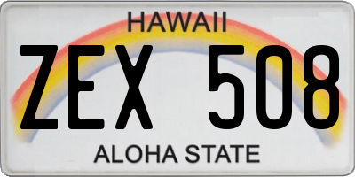 HI license plate ZEX508