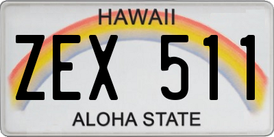 HI license plate ZEX511