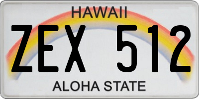HI license plate ZEX512
