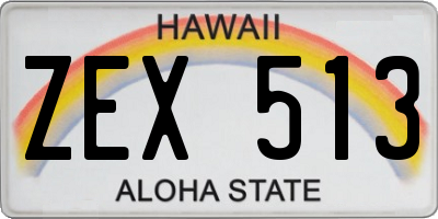 HI license plate ZEX513