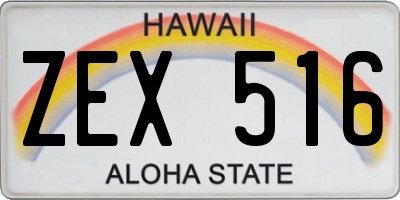 HI license plate ZEX516