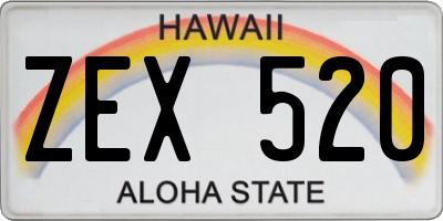 HI license plate ZEX520