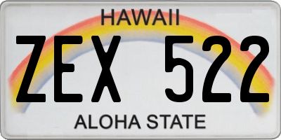 HI license plate ZEX522